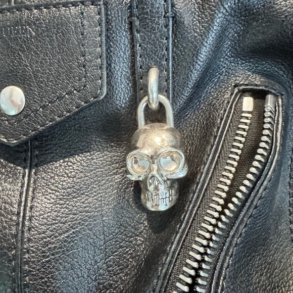 Alexander McQueen Leather Skull Padlock Biker Bag - Picture 2 of 8